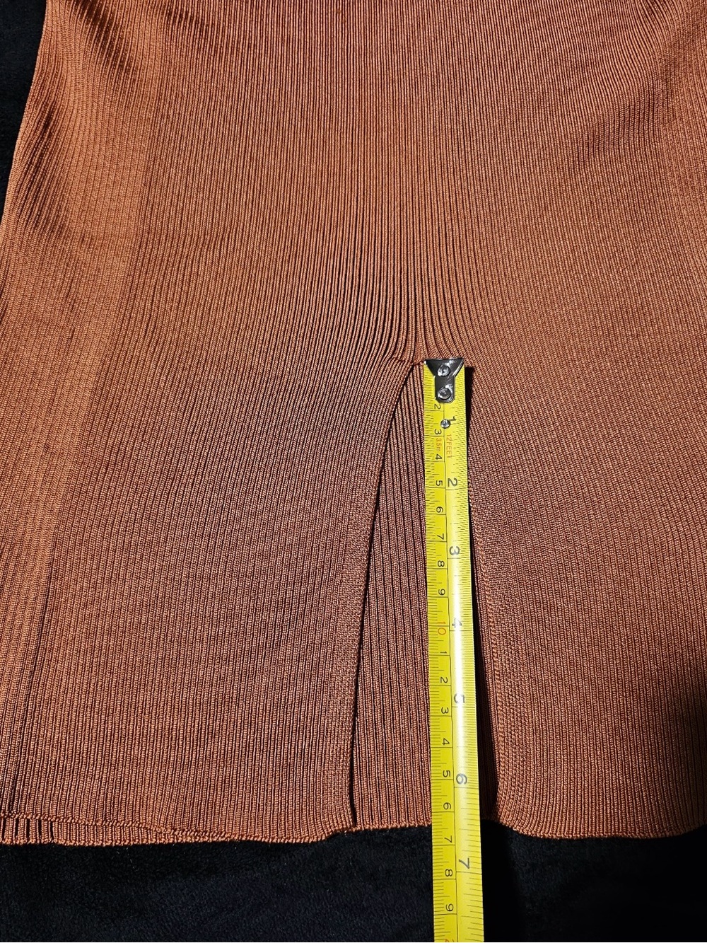 🤎 House of Harlow 1960 Burnt Orange Ribbed One Shoulder Midi Dress S NWT - Picture 7 of 14